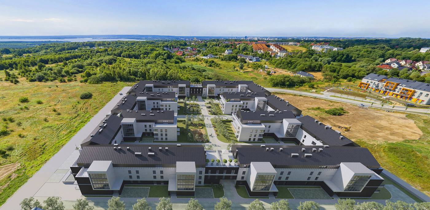 Panorama północnej części Szczecina z lotu ptaka